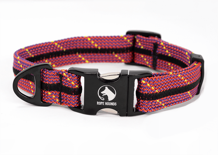 Rope Hounds pink and purple durable dog collar