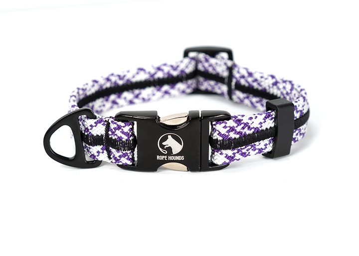 Rope Hounds pink and purple durable dog collar